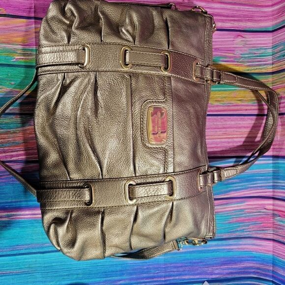 Michael Kors Rouched Gansevoort Bronze and Gold Tote or Large Hand Bag - Picture 5 of 16